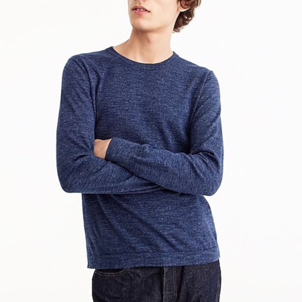 *SOLD* J. Crew Bluish Grey Knit Crew Neck Shirt L - Picture 1 of 11